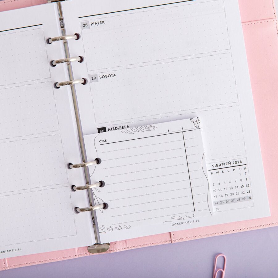 Mini notes do organizera na cele