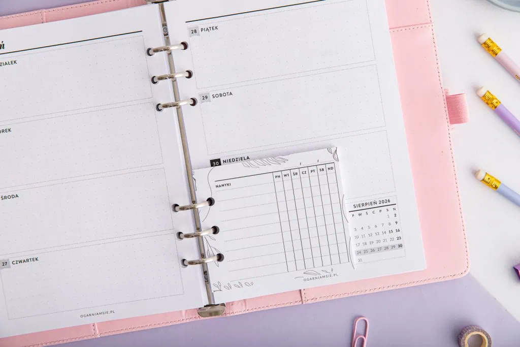 Mini notes do organizera na nawyki