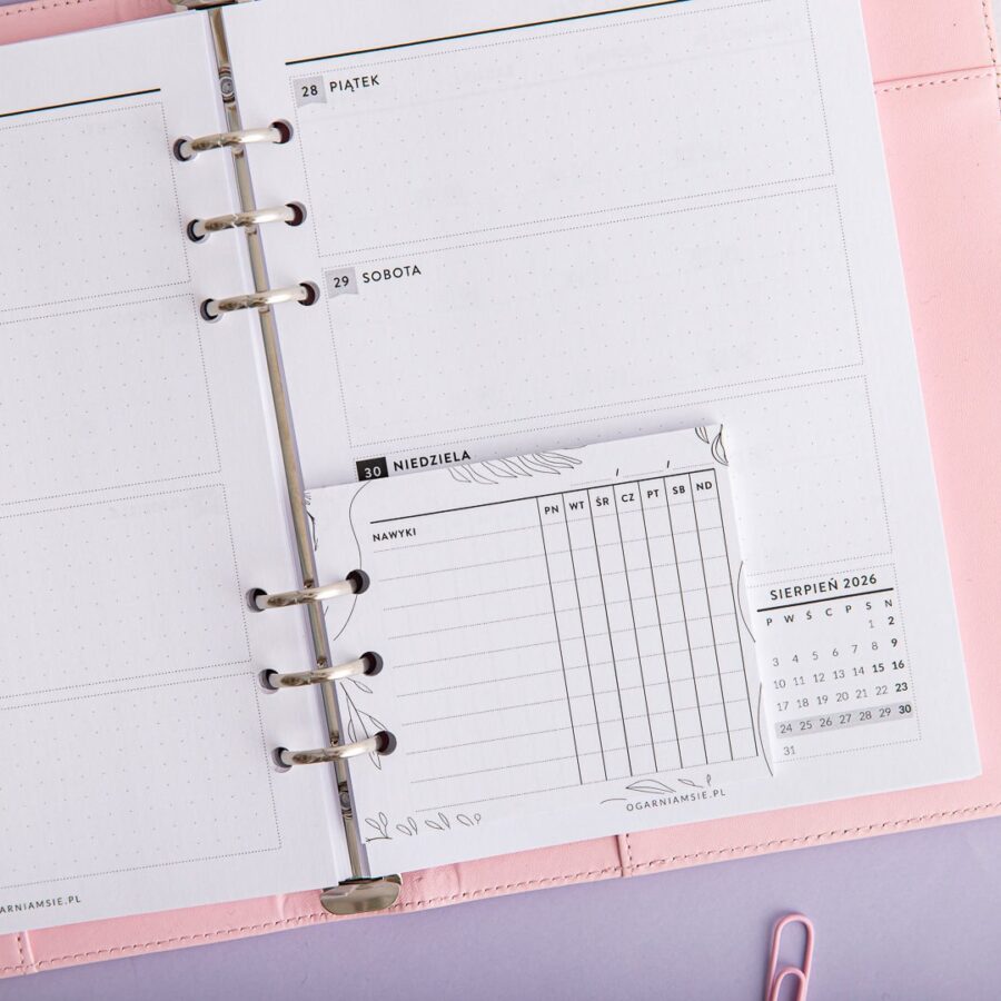 Mini notes do organizera na nawyki