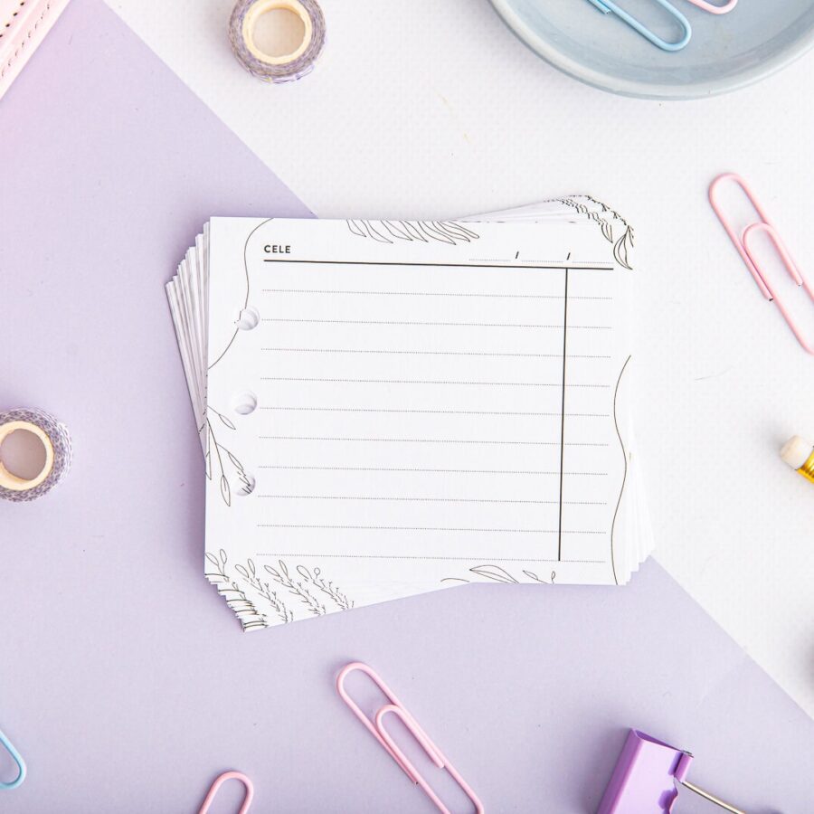 Mini notes do organizera - na zapisanie celów