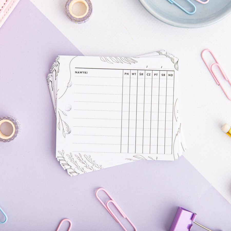 Mini notes do organizera - na zapisanie nawyków