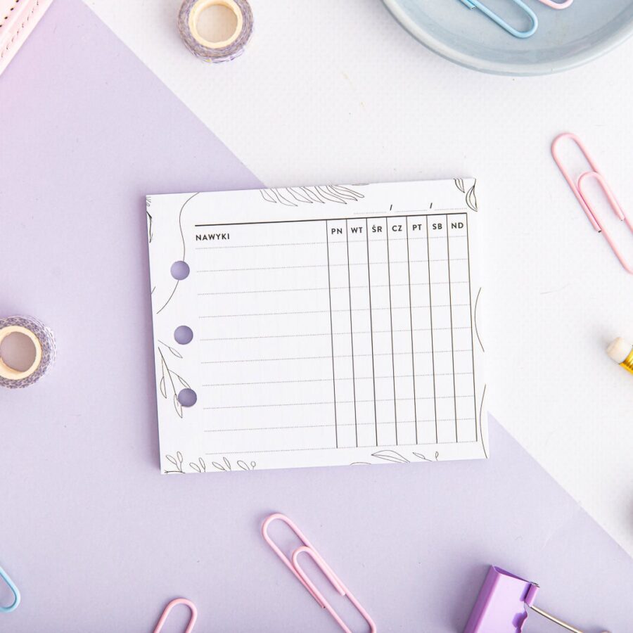 Mini notes do organizera - nawyki