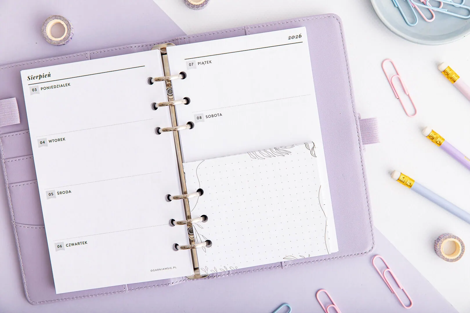 Mini notes do organizera w kropki na notatki