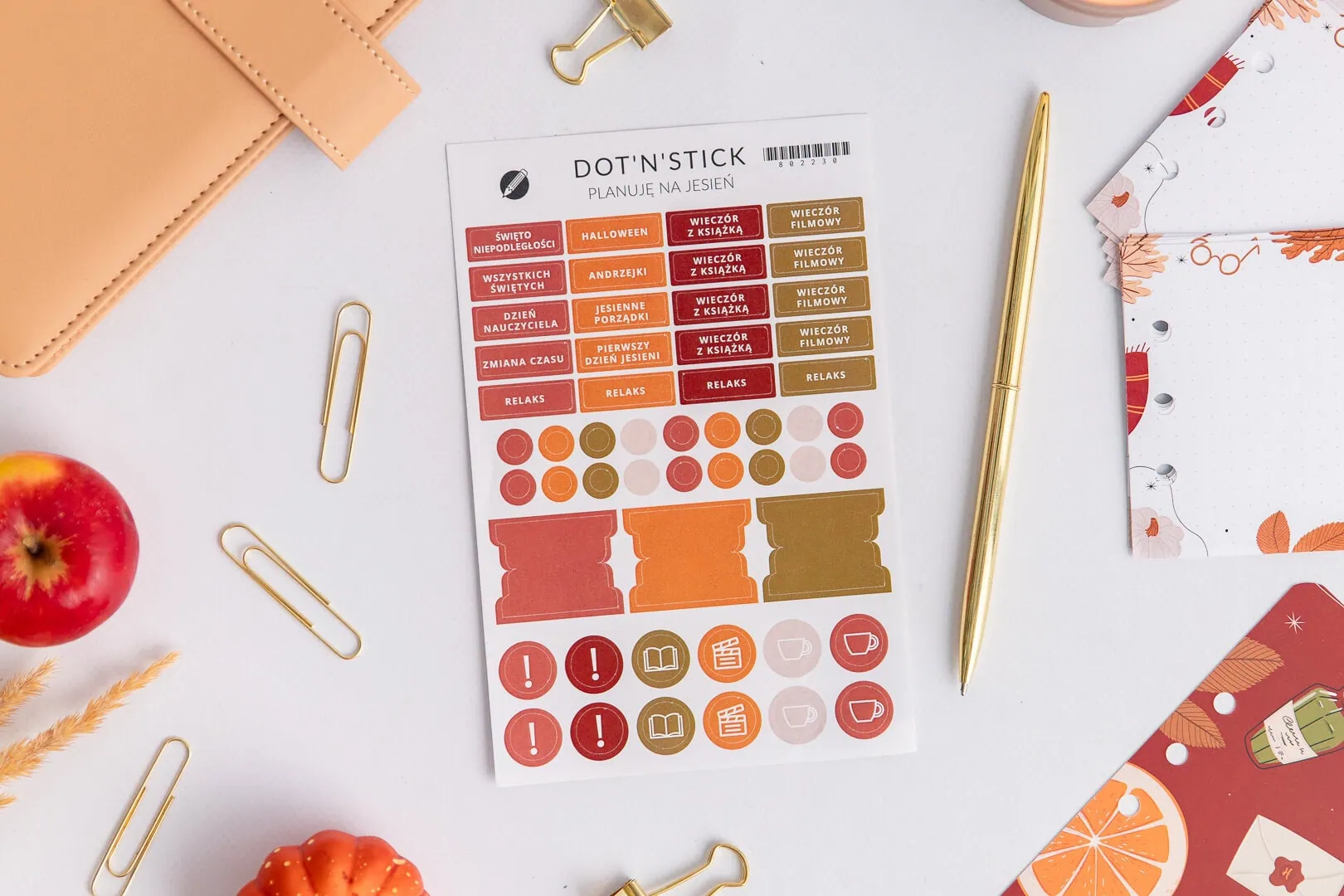 Naklejki do planera lub organizera - Planuję na jesień