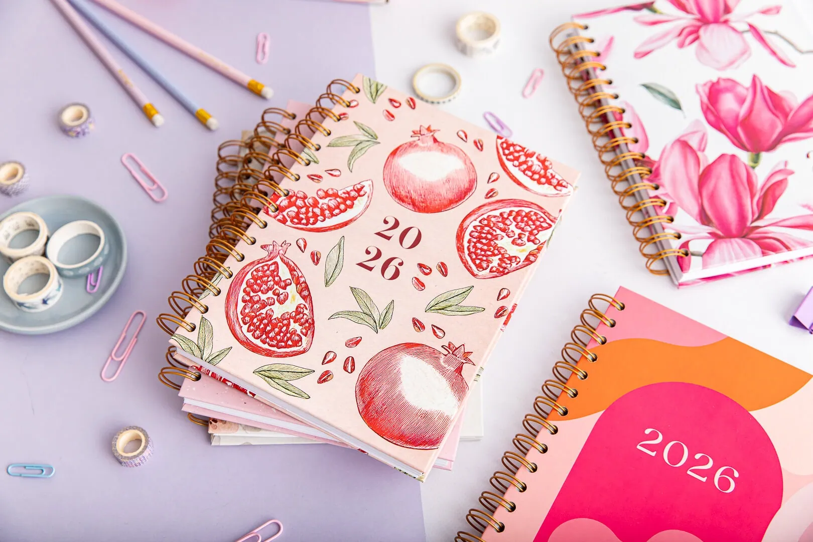 Okładki planera 2026 kolorowe