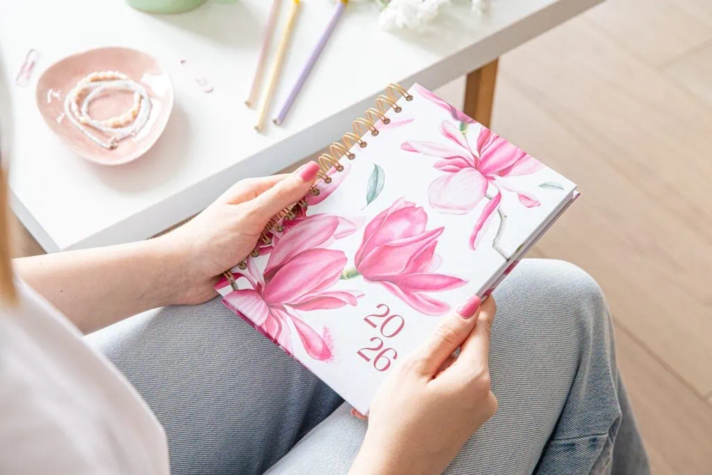 Planer na spirali 2026 z okładką Kwiat Magnolii