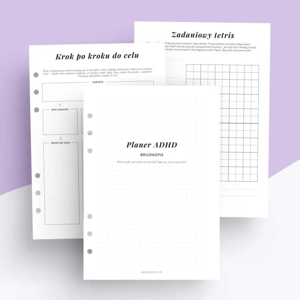 Planer ADHD - wkład do organizera