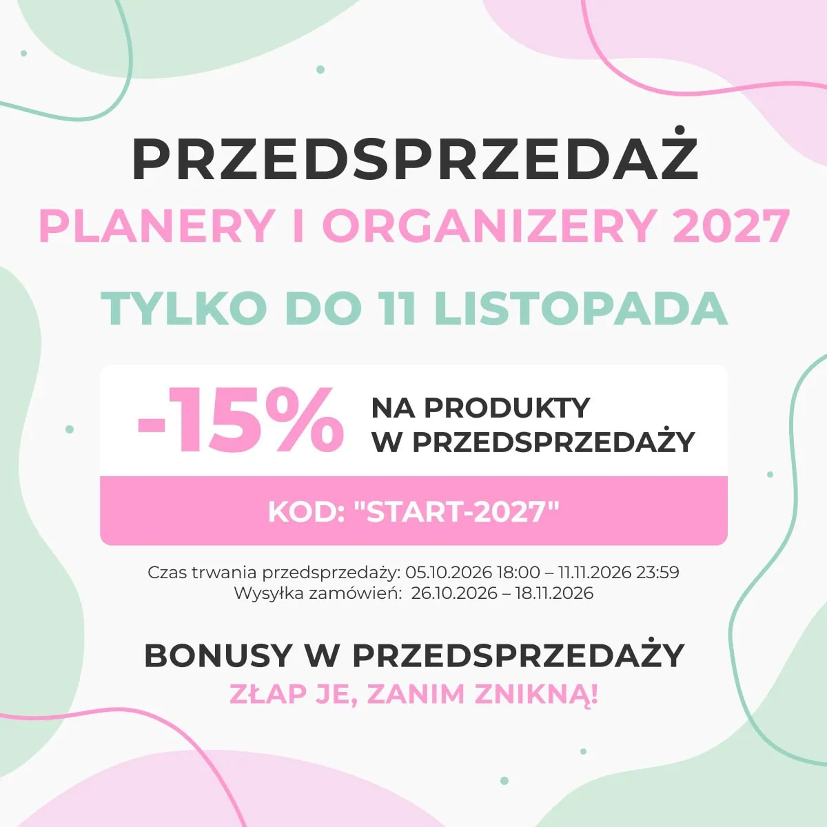 Przedsprzedaż planerów i organizerów 2027