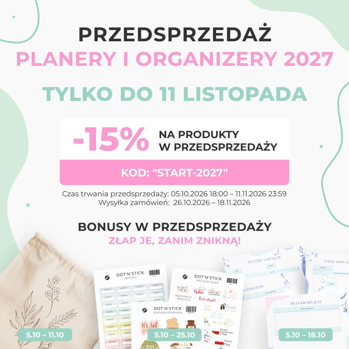 Kalendarz ścienny 2027 rodzinny “Słodkie bzy” A3 - obrazek 2