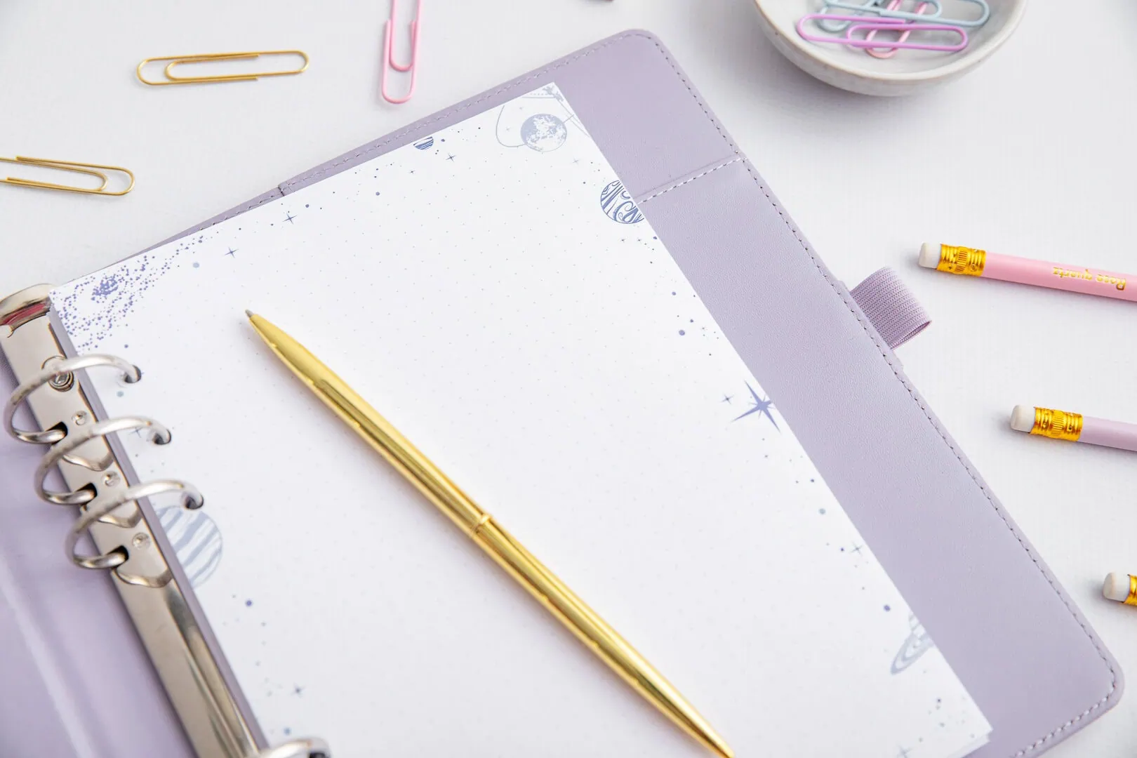 Kartki do organizera A5- motyw Kosmiczna Przestrzeń