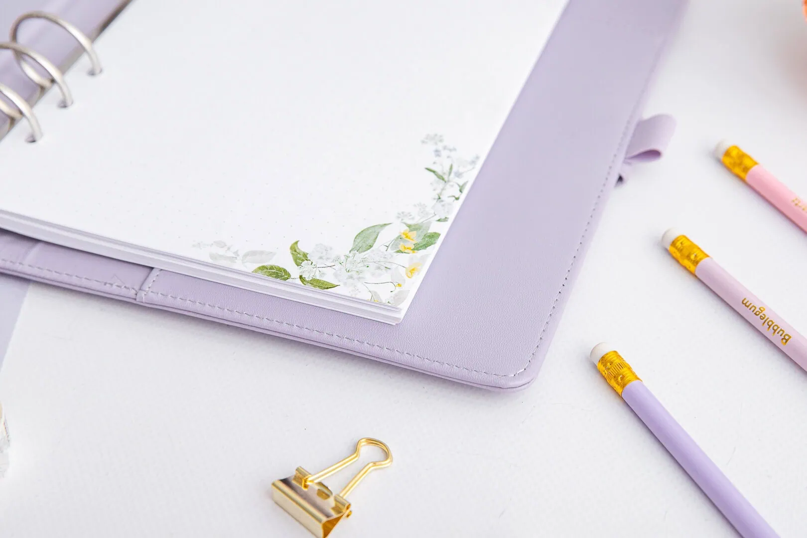 Kartki w kropki do organizera z motyw Akwarelowa łąka