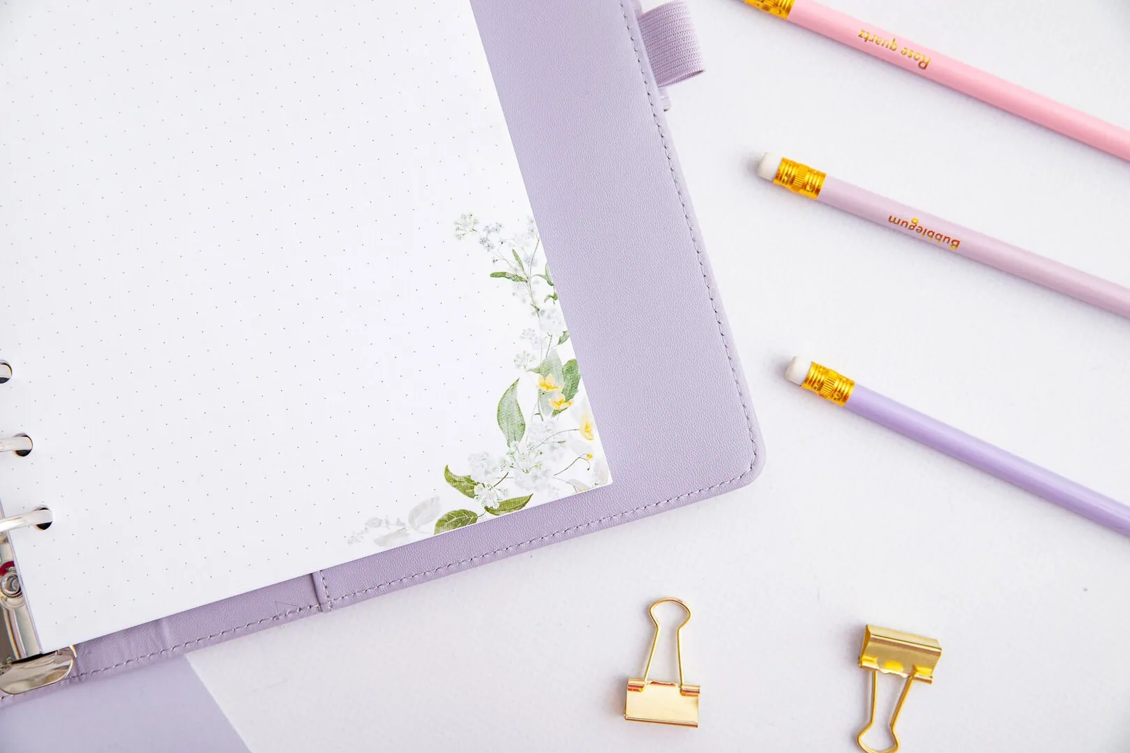 Kartki w kropki do organizera z motyw em Akwarelowa łąka