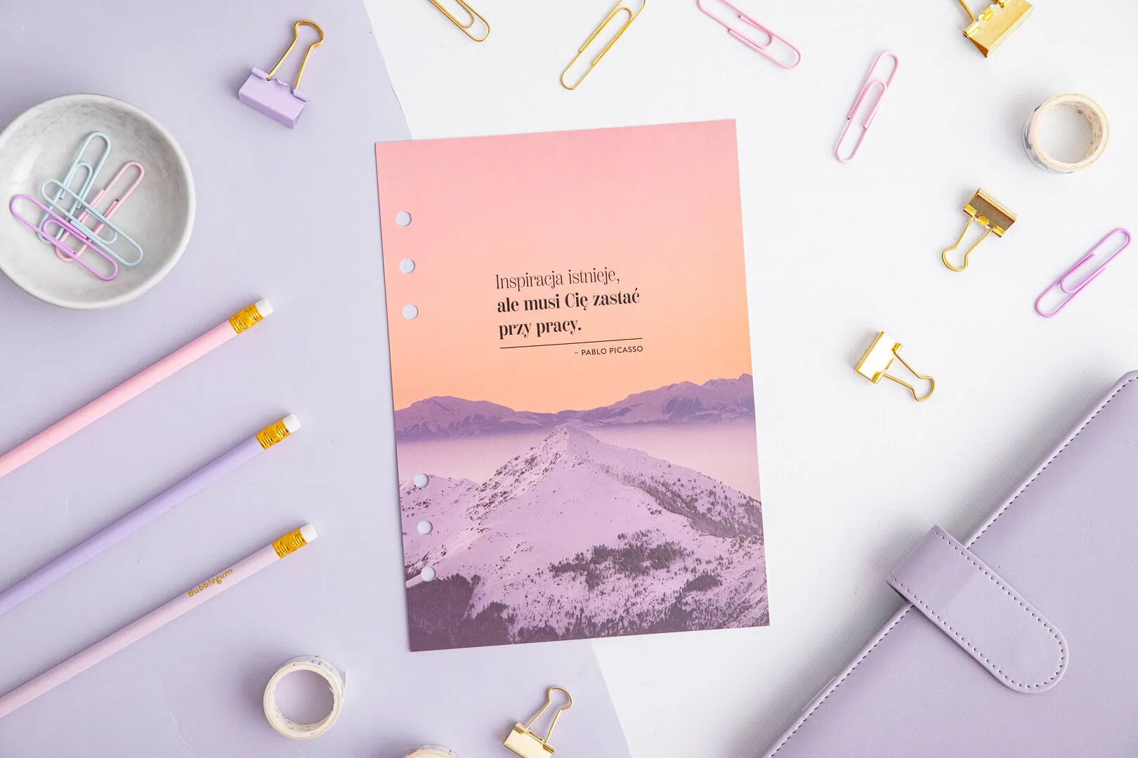 Kolorowa przekładka do organizera z cytatem | Motywacyjna