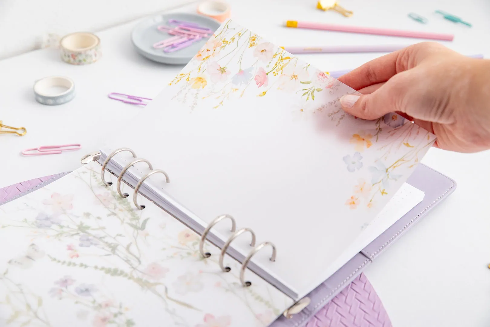 Kolorowe przekładki do organizera - Akwarelowa Łąka