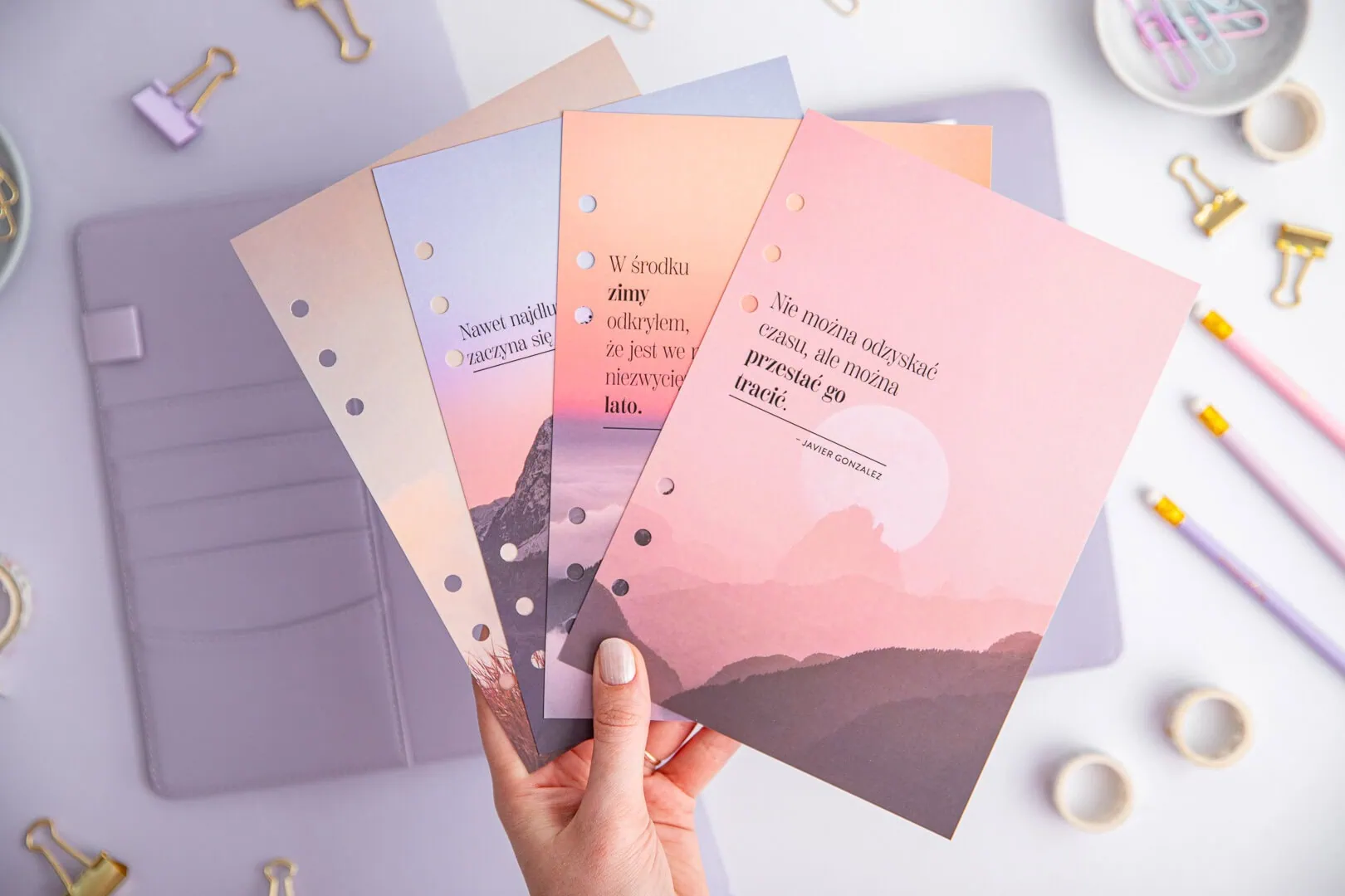 Motywacyjne przekładki do organizera - Pośród natury