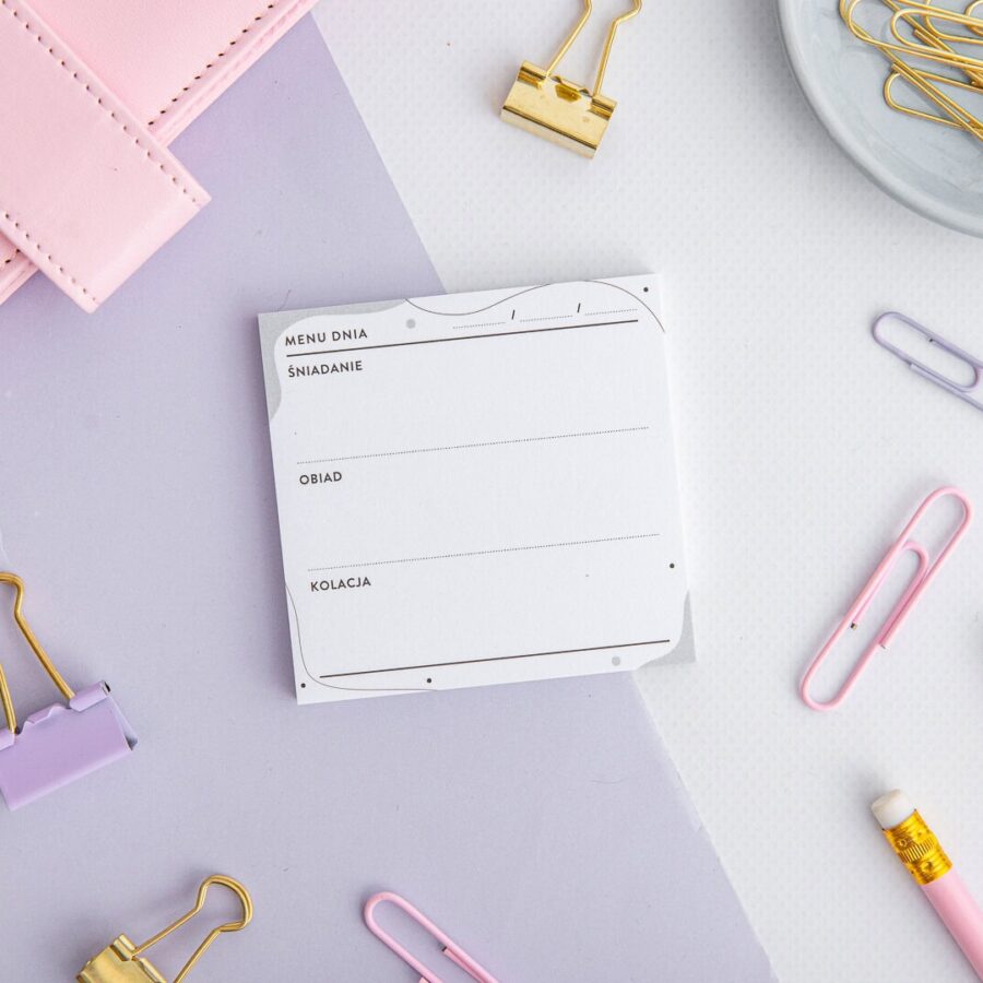 Notes samoprzylepny OgarniamSię – Menu dnia