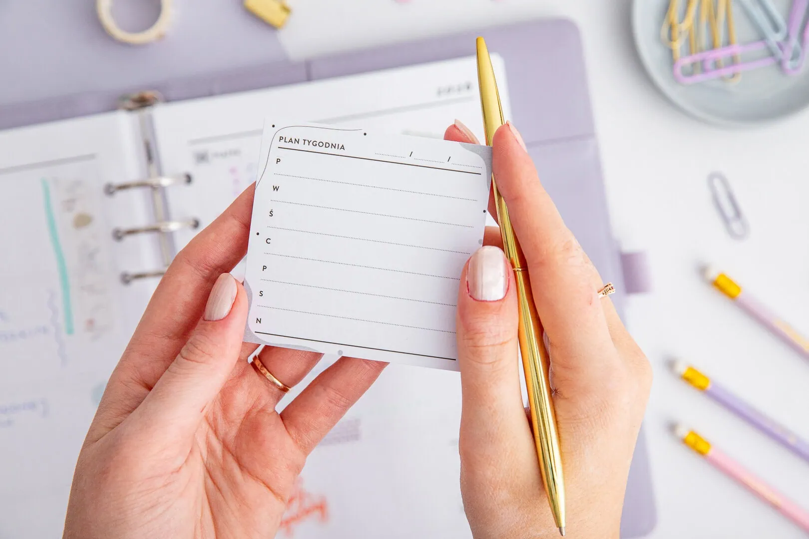 Notes samoprzylepny – Plan tygodnia