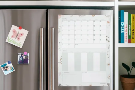 Rodzinny planer miesięczny i tygodniowy, magnetyczny- „Pastelowa Łąka” A2