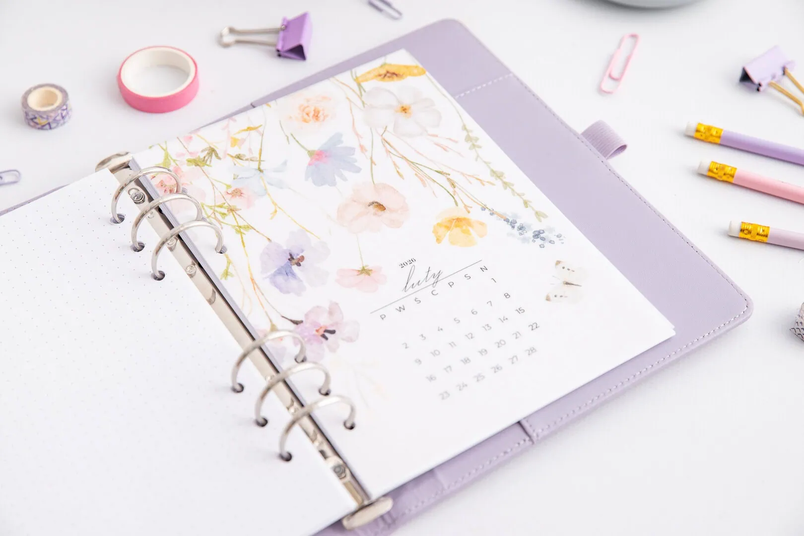 Przekładka do organizera - transparentna z kwiatami