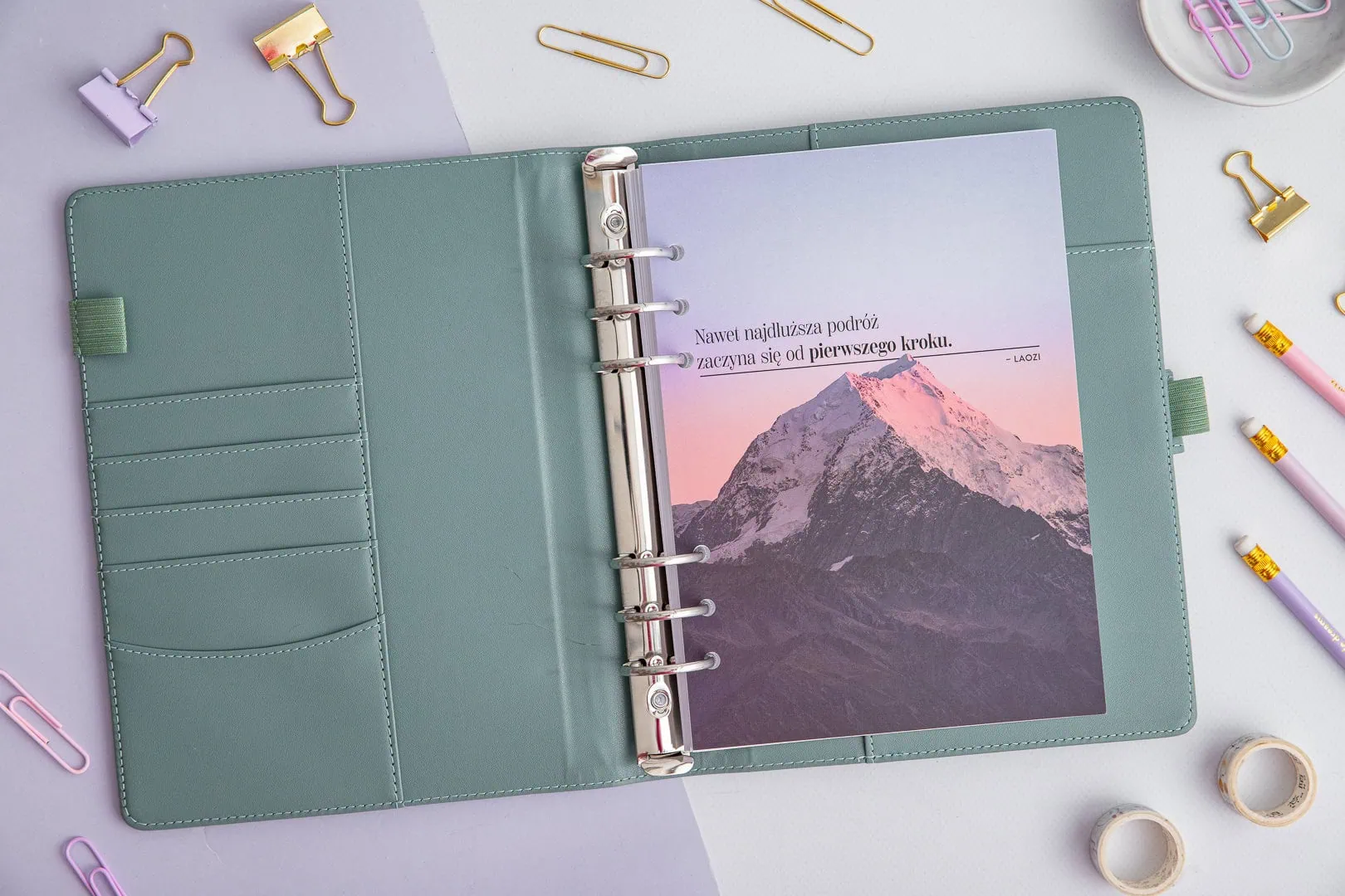 Przekładka do organizera z cytatem - motywacyjna | Zestaw Pośród natury (2)