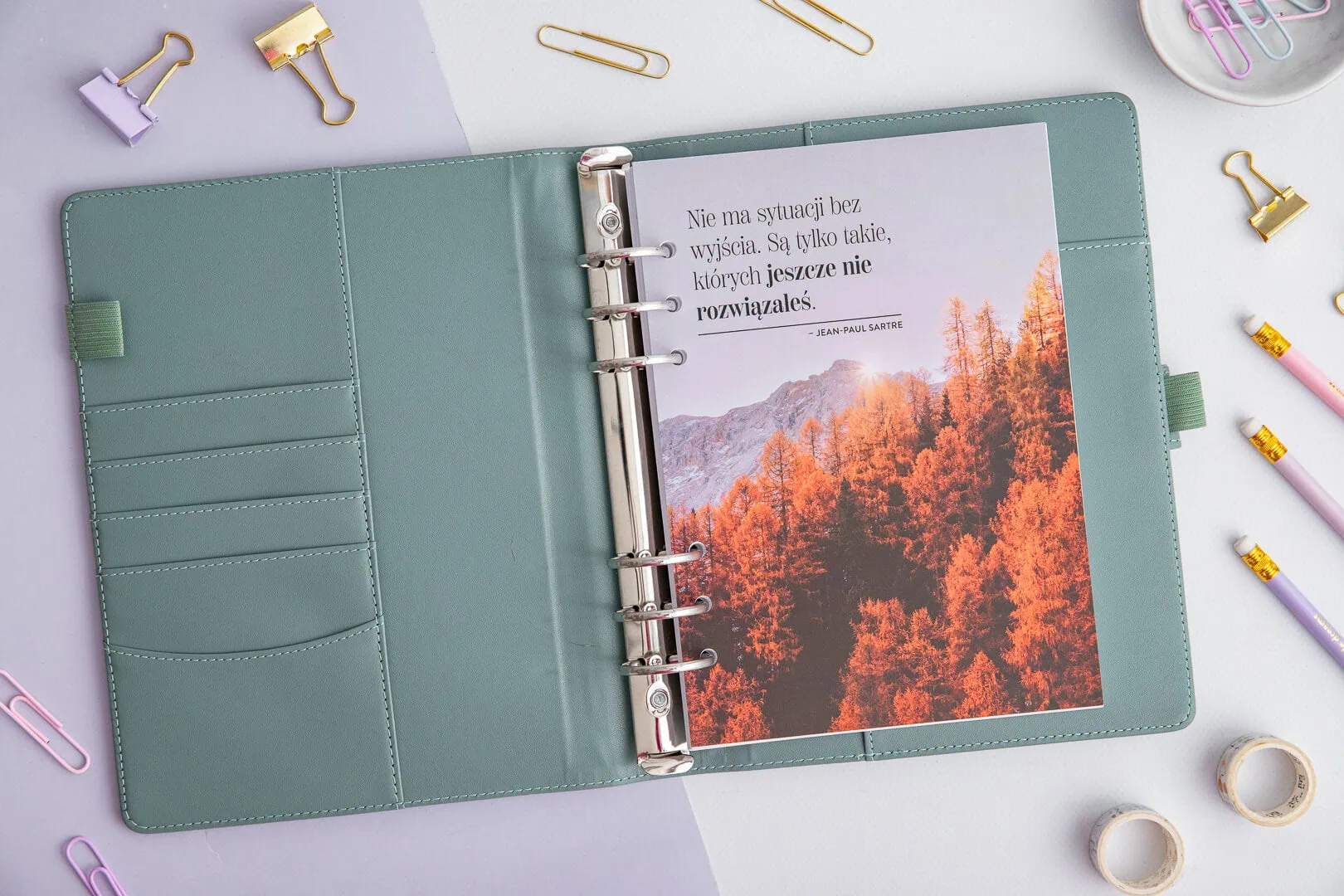 Przekładka do organizera z cytatem - motywacyjna | Zestaw Pośród natury