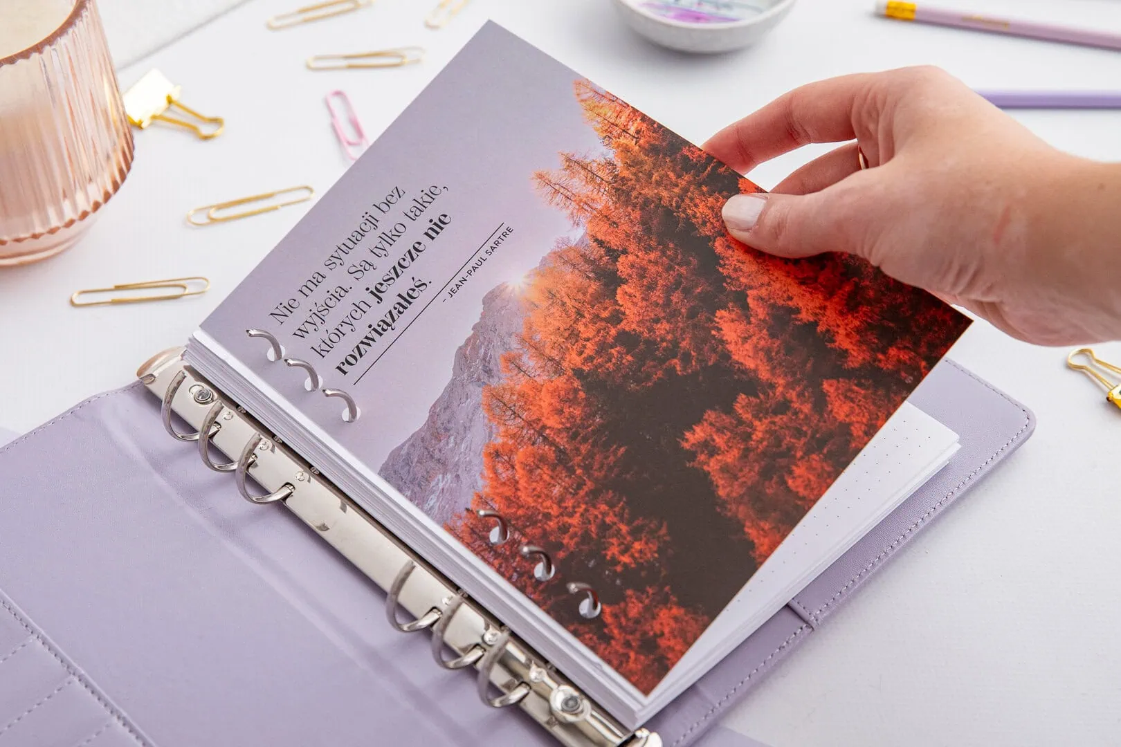 Przekładka do organizera z cytatem