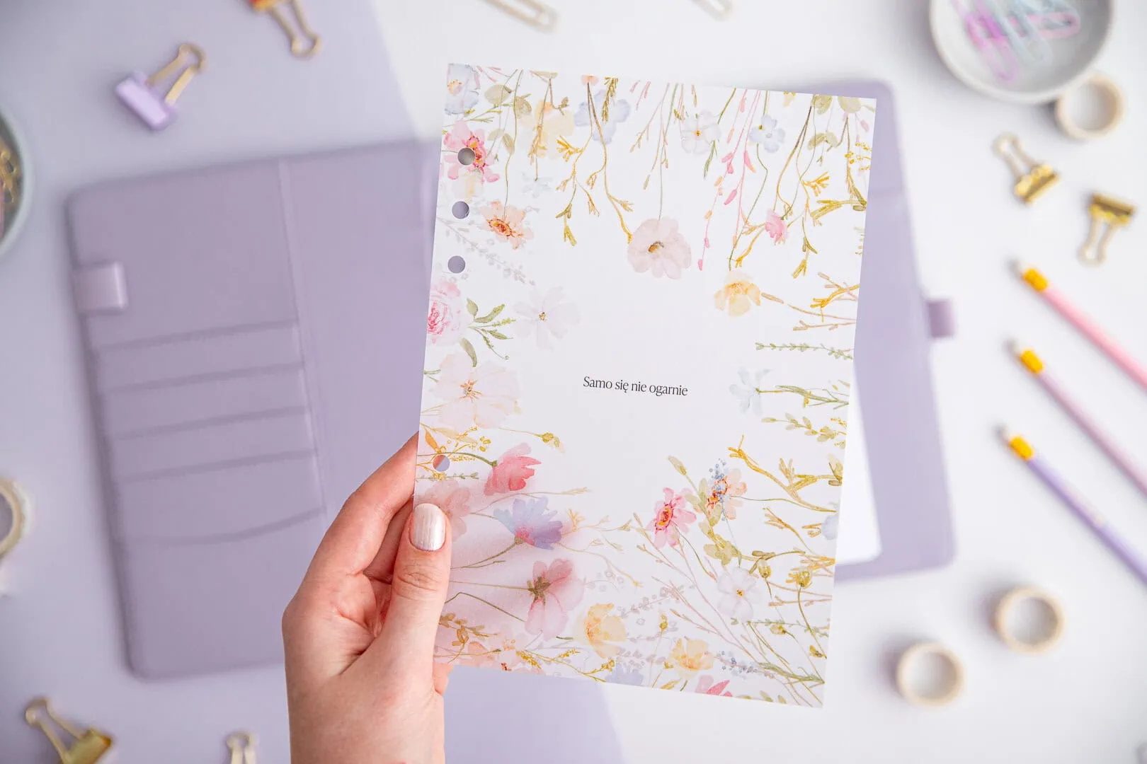 Przekładka do organizera ze wzorem roślinnym | Motywacyjna