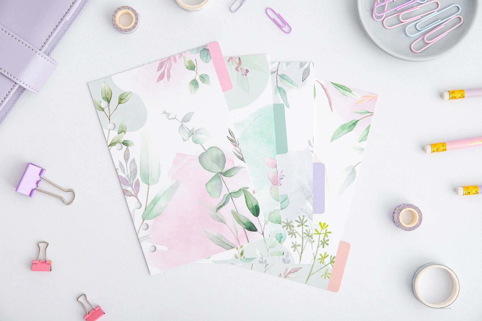 Przekładki do organizera A6 „Greenery”