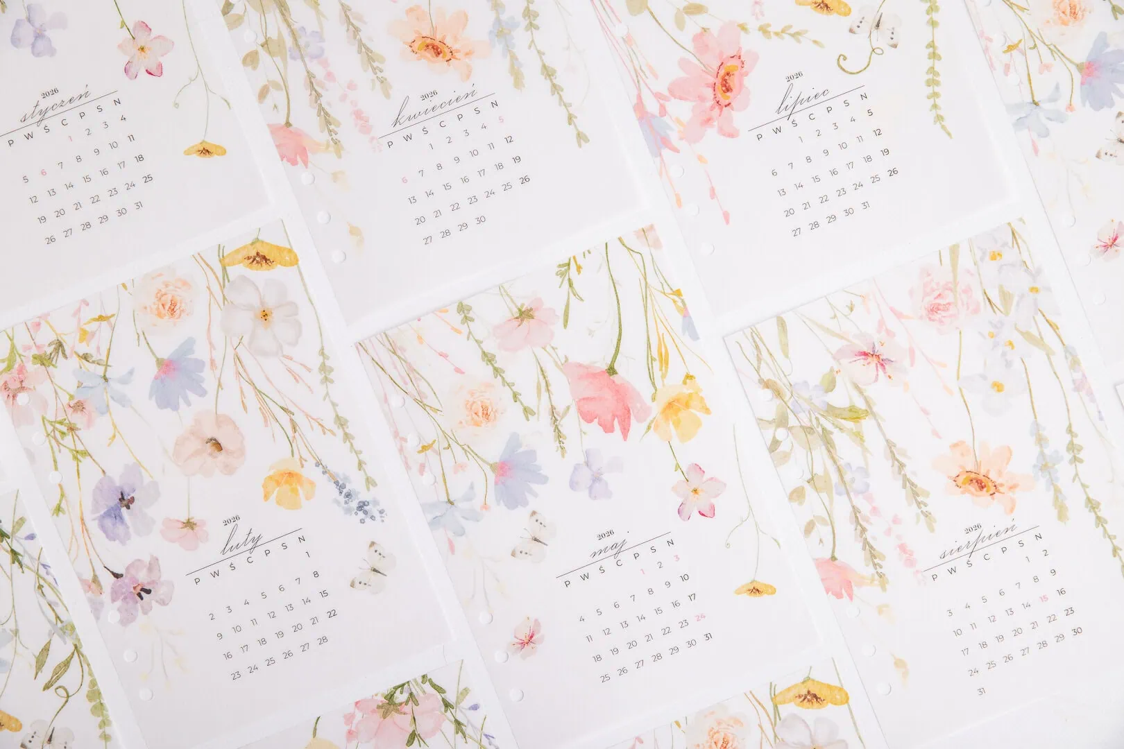 Przekładki do organizera na papierze transparentnym