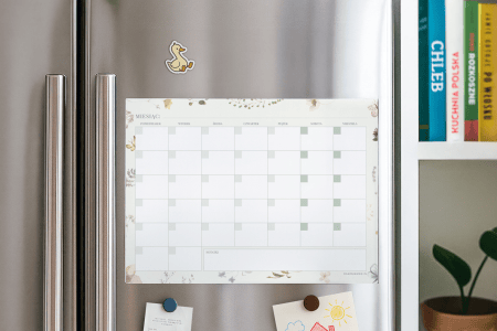 Rodzinny planer miesięczny, magnetyczny - „Pastelowa Łąka” A3