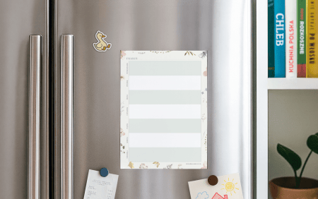 Rodzinny planer tygodniowy, magnetyczny- „Pastelowa Łąka” A4