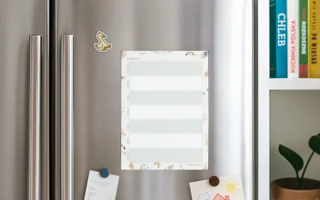 Rodzinny planer tygodniowy, magnetyczny- „Pastelowa Łąka” A4