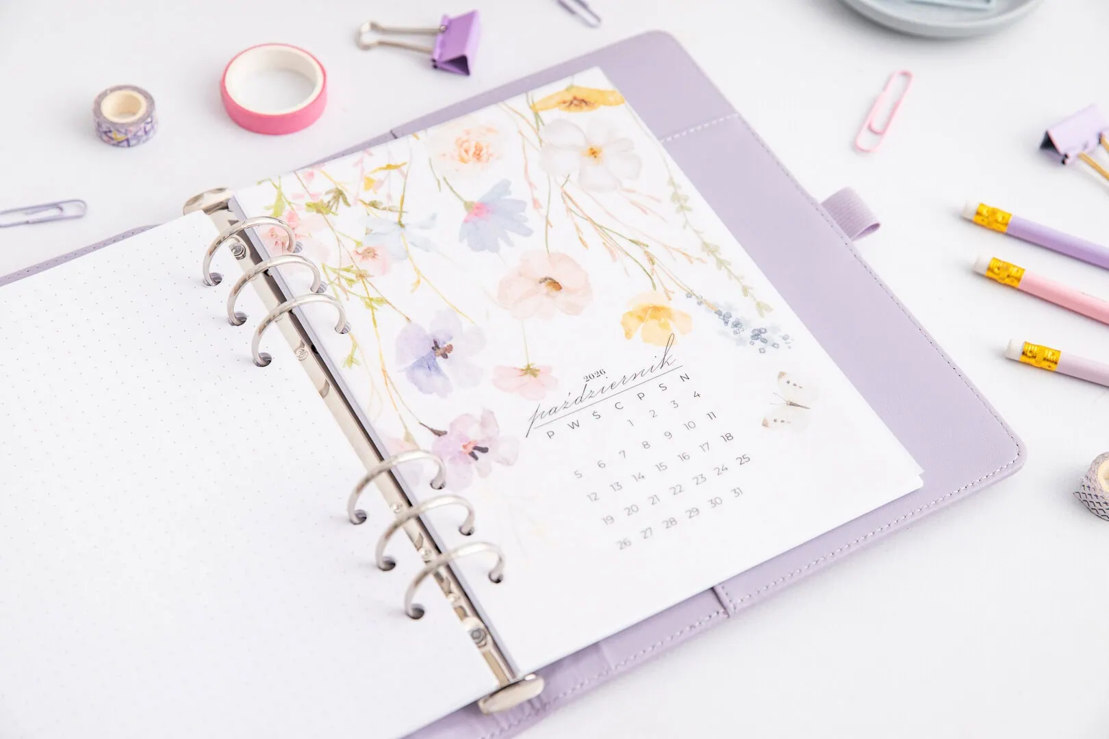 Transparentna, kwiatowa przekładka do organizera