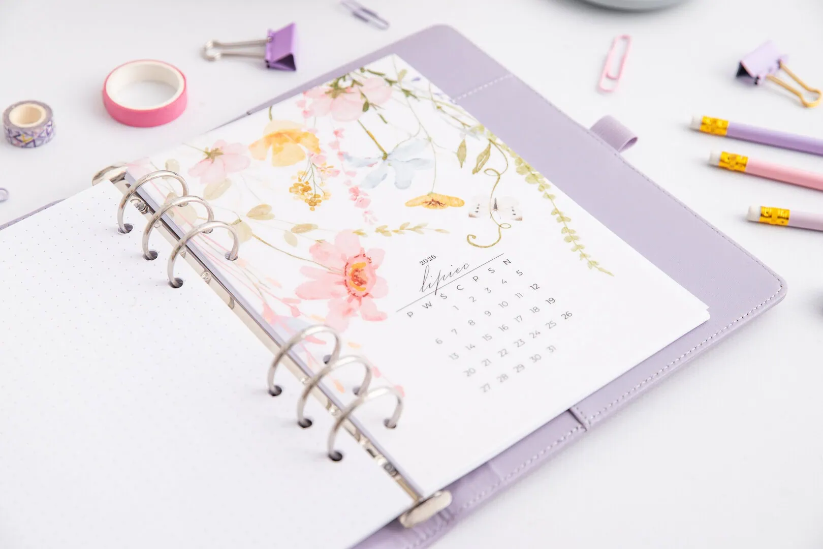 Transparentna przekładka do organizera w kwiatowy wzór