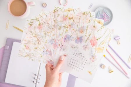 Transparentne przekładki do organizera - miesiąc z kalendarzem