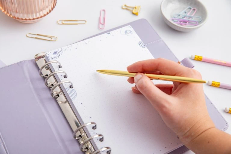 Wkład A5 do organizera z motywem Kosmiczna Przestrzeń