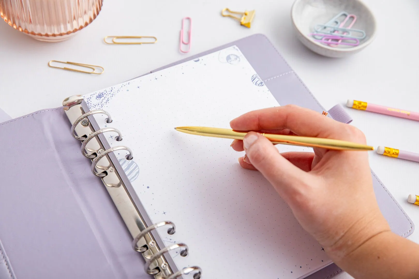 Wkład A5 do organizera z motywem Kosmiczna Przestrzeń