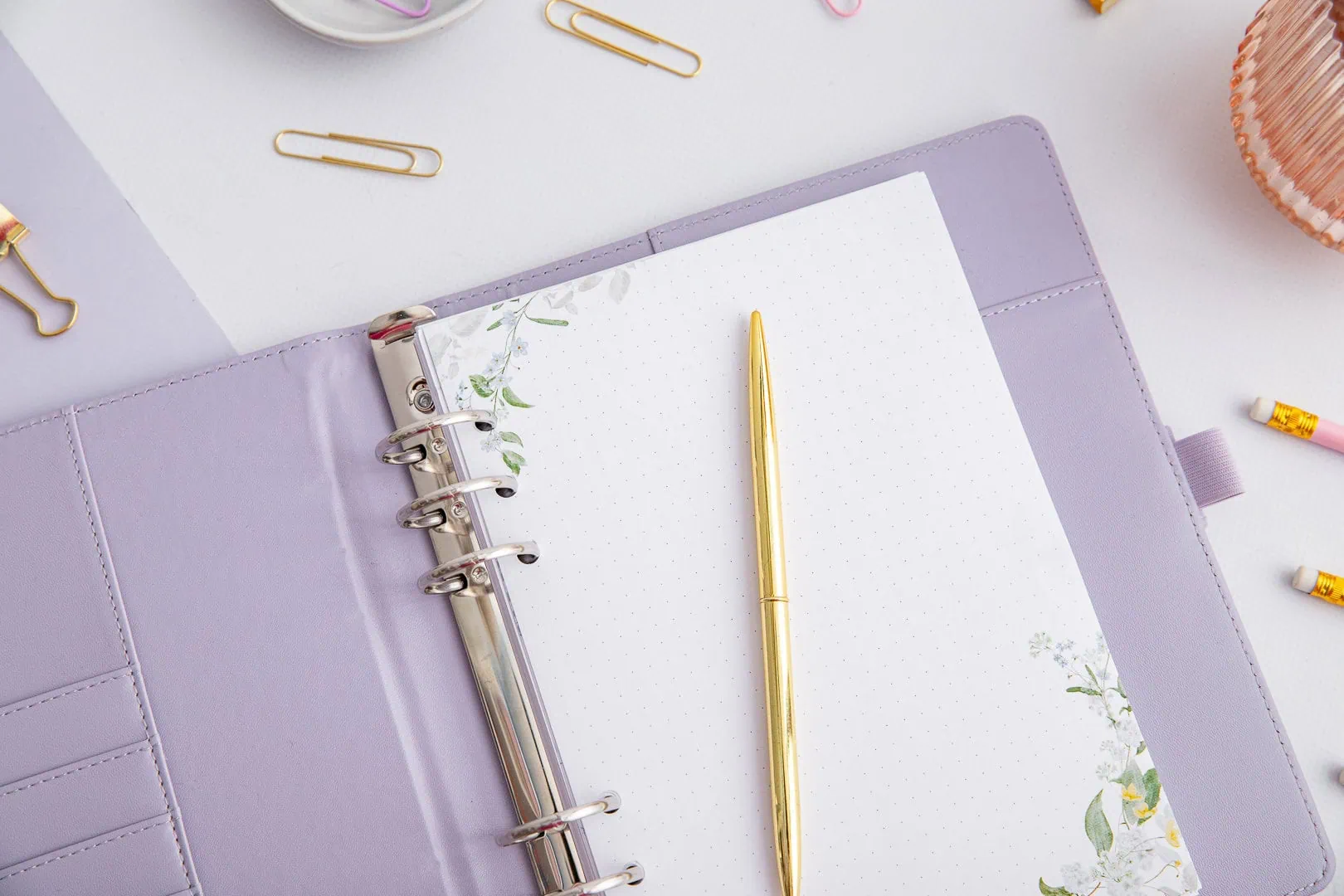 Wkład do organizera A5 – kartki w kropki | Akwarelowa łąka