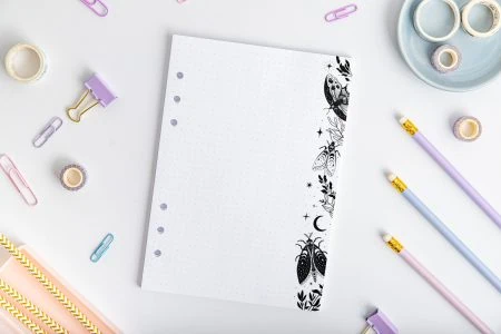 Wkład do organizera A5 – kartki w kropki z motywem | Magiczna Noc