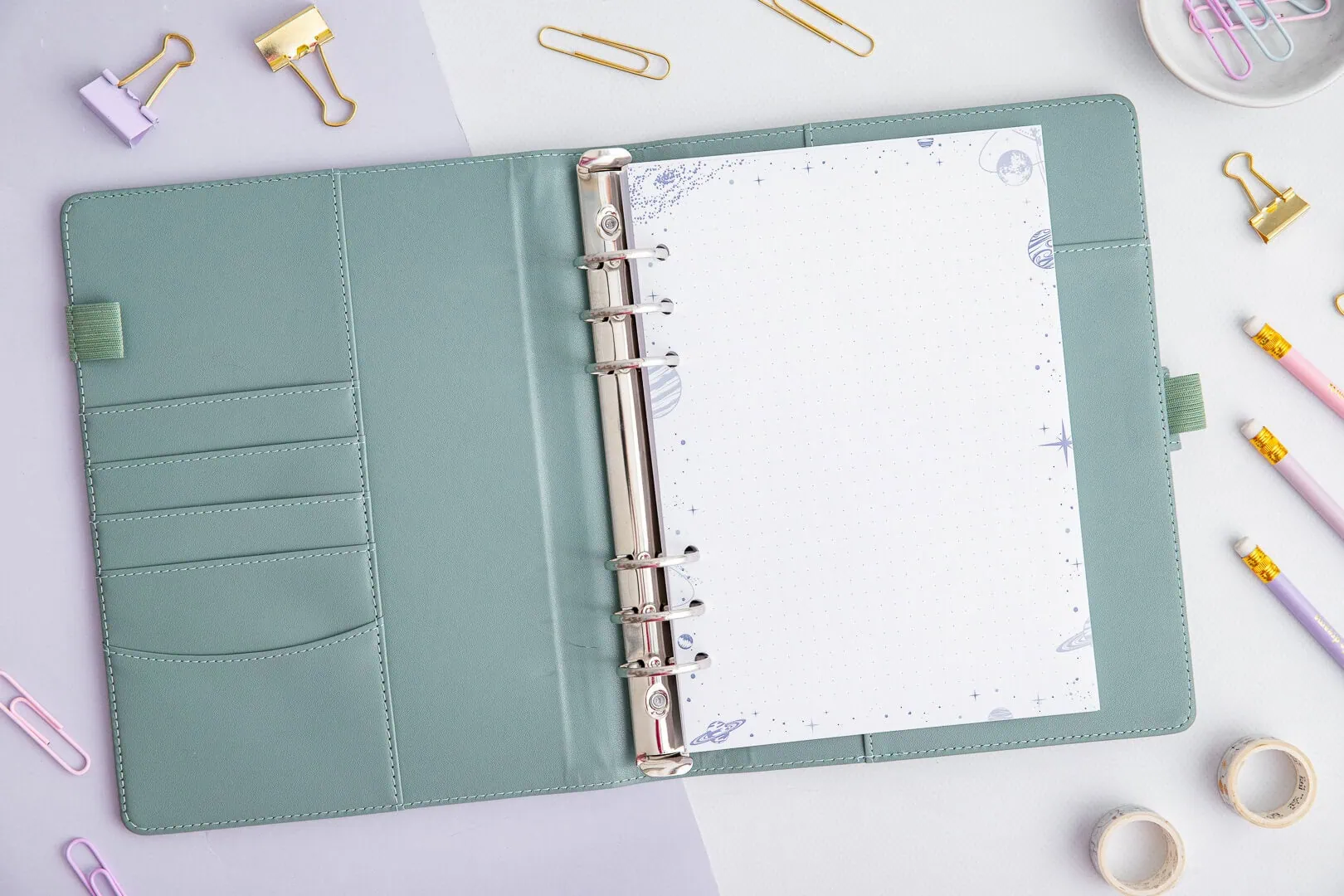 Wkład do organizera A5 z motywem Kosmiczna Przestrzeń