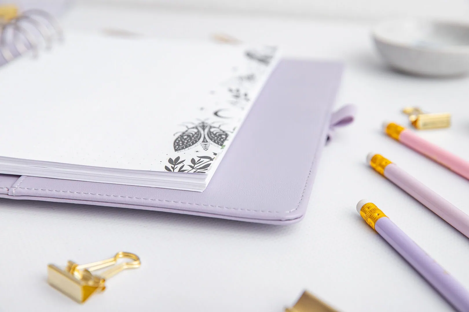 Wkład do organizera | Kartki w kropki z motywem Magiczna noc