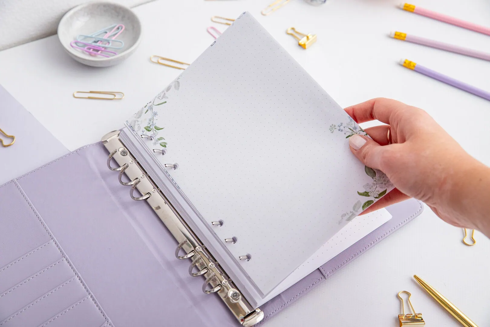 Wkład do organizera z motywem Akwarelowa łąka