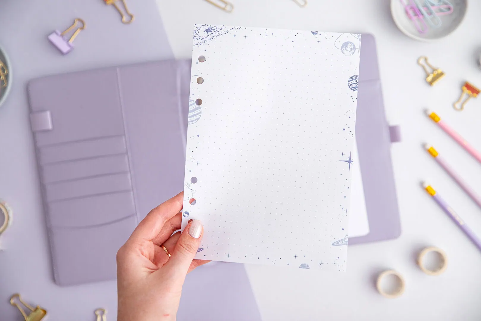 Wkład do organizera z motywem Kosmiczna Przestrzeń