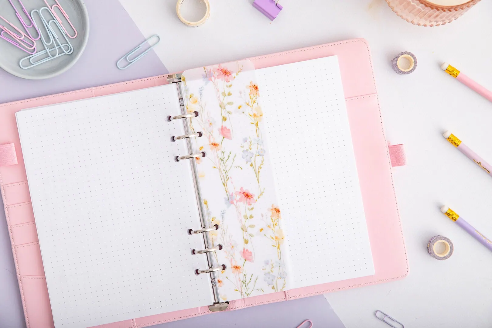 Zakładka w organizerze | Transparentna "Awarelowa Łąka"