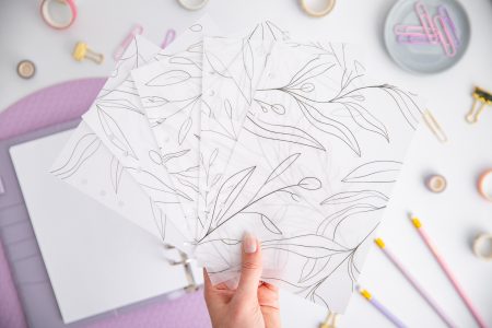 Zestaw kart do organizera - Subtelne liście