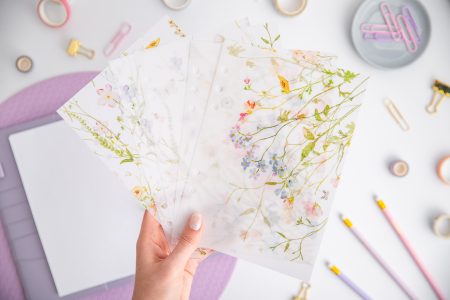 Zestaw kolorowych kart do organizra - Akwarelowa Łąka