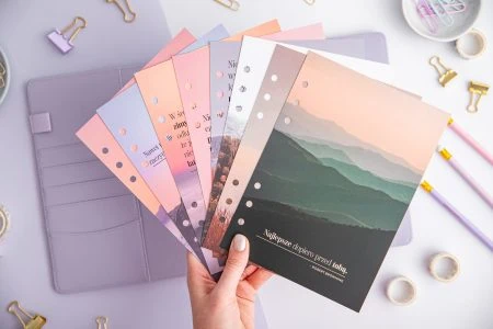 Zestaw motywacyjnych kart do organizera - Pośród natury