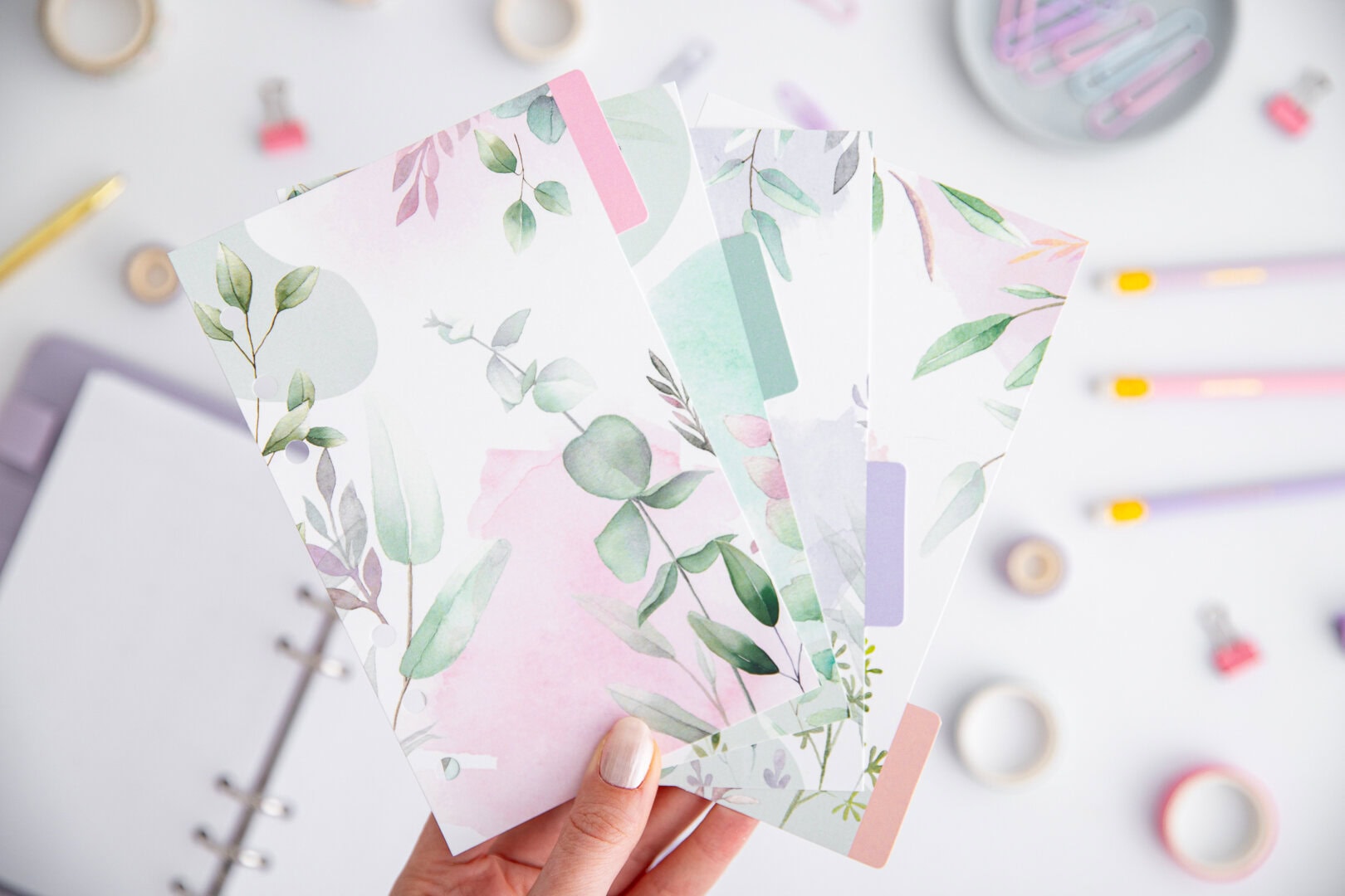 Zestaw przekładek do organizera A6 „Greenery”