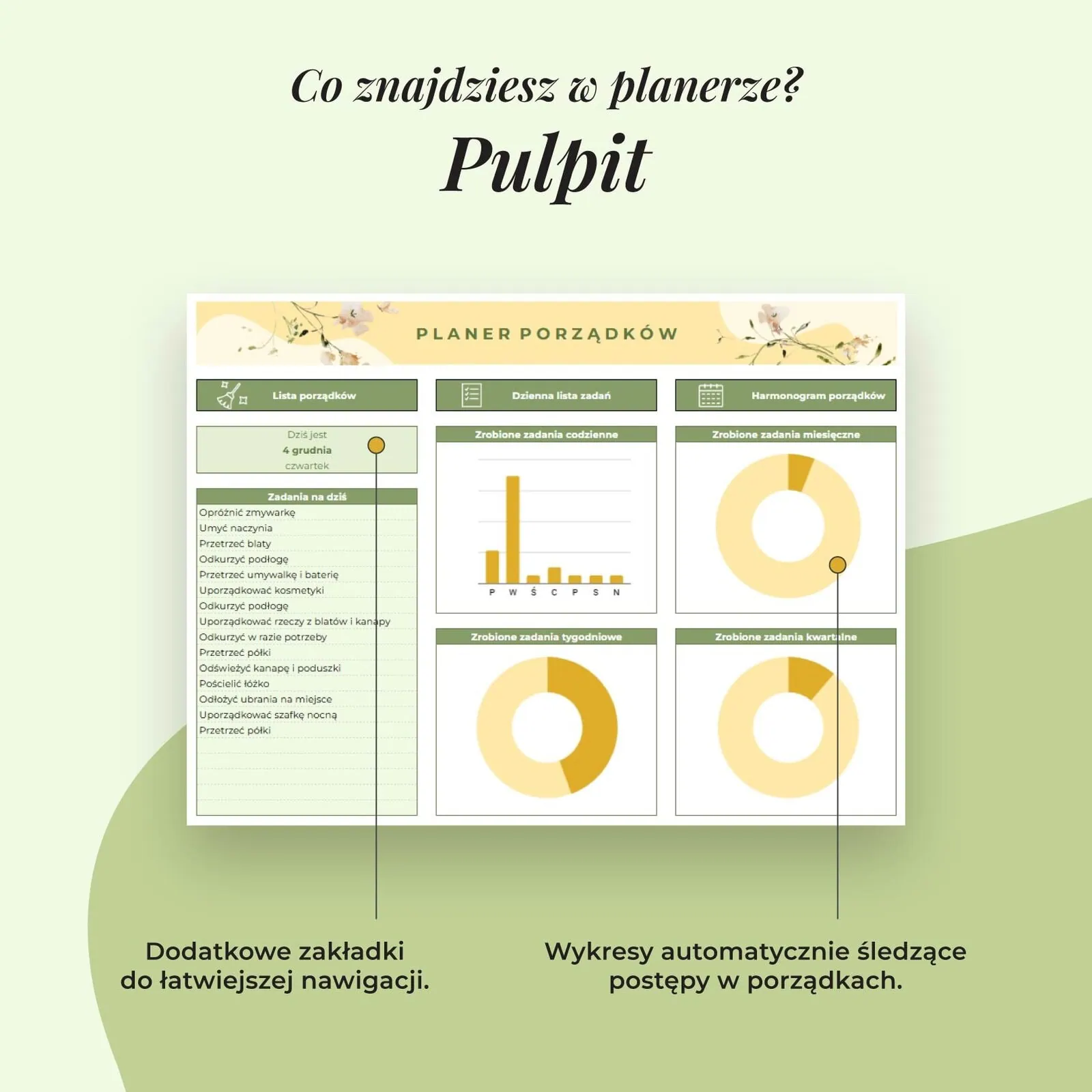 Harmonogram sprzątania – Arkusz Google | Pulpit