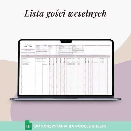 Lista gości weselnych - arkusz Google